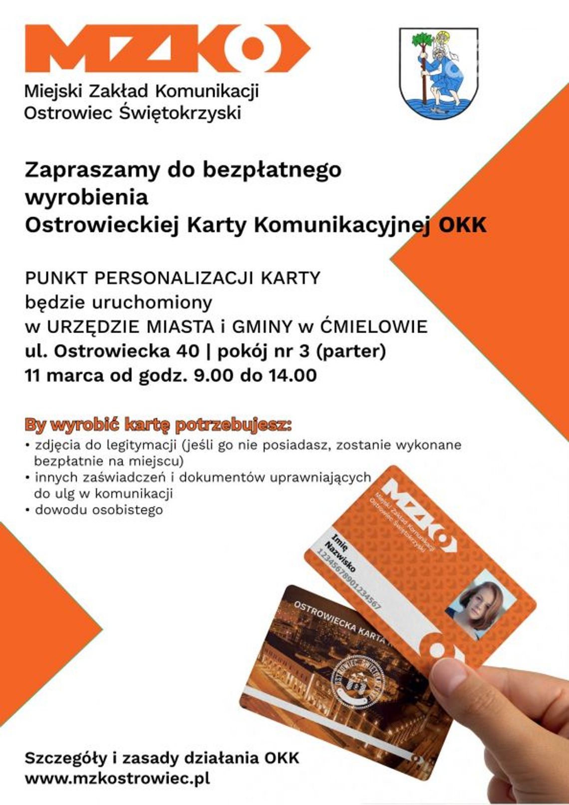 Kartę MZK będzie można wyrobić w Ćmielowie Kartę MZK będzie można wyrobić w Ćmielowie