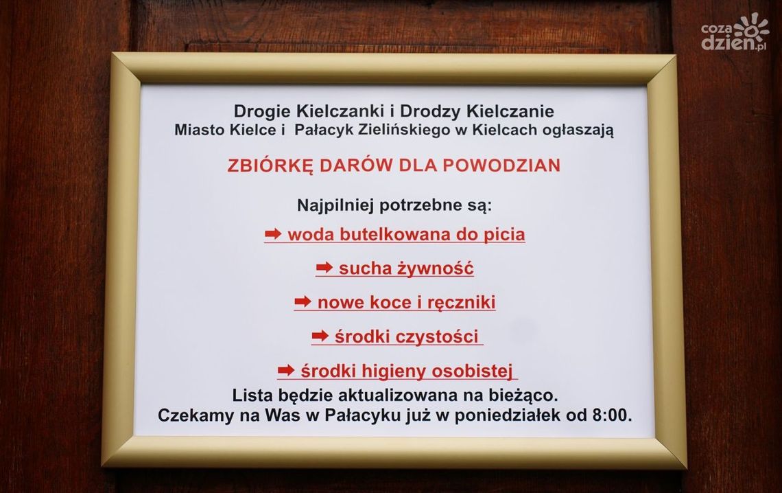 Kielce zbierają dary dla powodzian. Uruchomiono dwa punkty zbiórki Kielce zbierają dary dla powodzian. Uruchomiono dwa punkty zbiórki