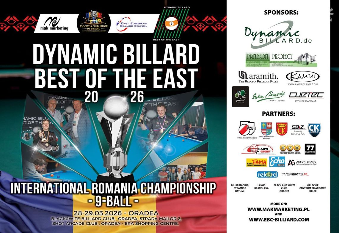 Kieleccy bilardziści powalczą o medale w Dynamic Billard Best of the East 2026 Kieleccy bilardziści powalczą o medale w Dynamic Billard Best of the East 2026