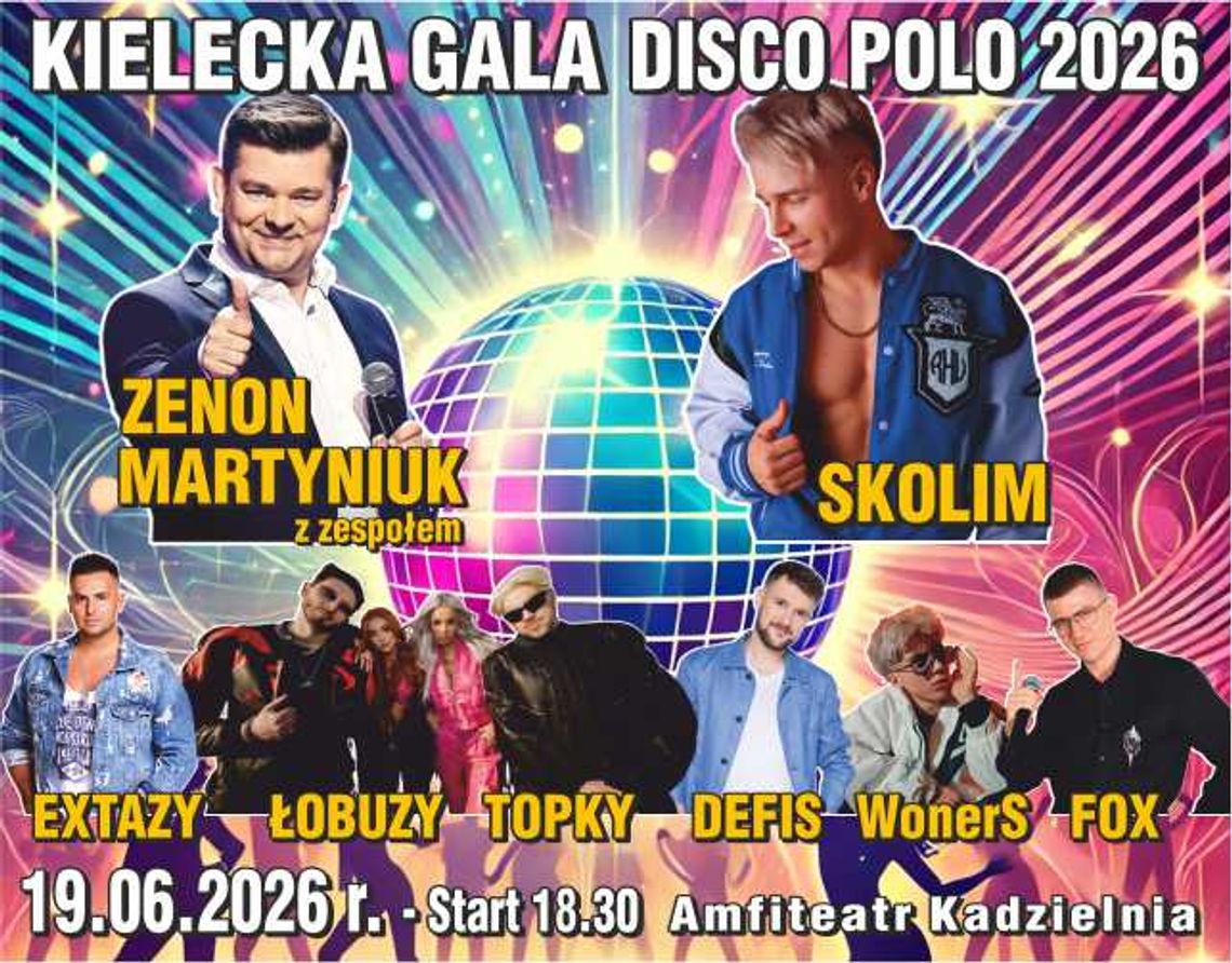 Kielecka Gala Disco Polo 2026 – największe gwiazdy gatunku wystąpią na Kadzielni