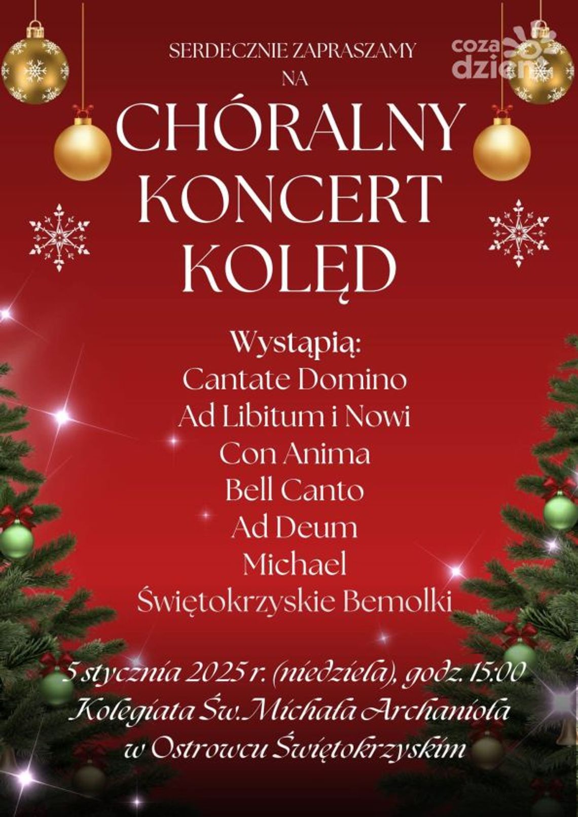 Kolędy w wykonaniu chórów w ostrowieckiej kolegiacie 