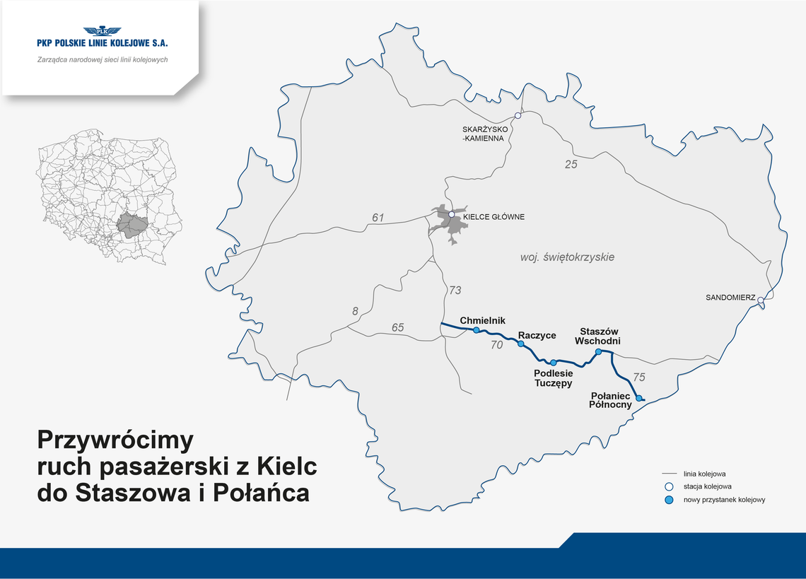 Kolej wraca do Staszowa i Połańca. Powstanie pięć nowych przystanków Kolej wraca do Staszowa i Połańca. Powstanie pięć nowych przystanków