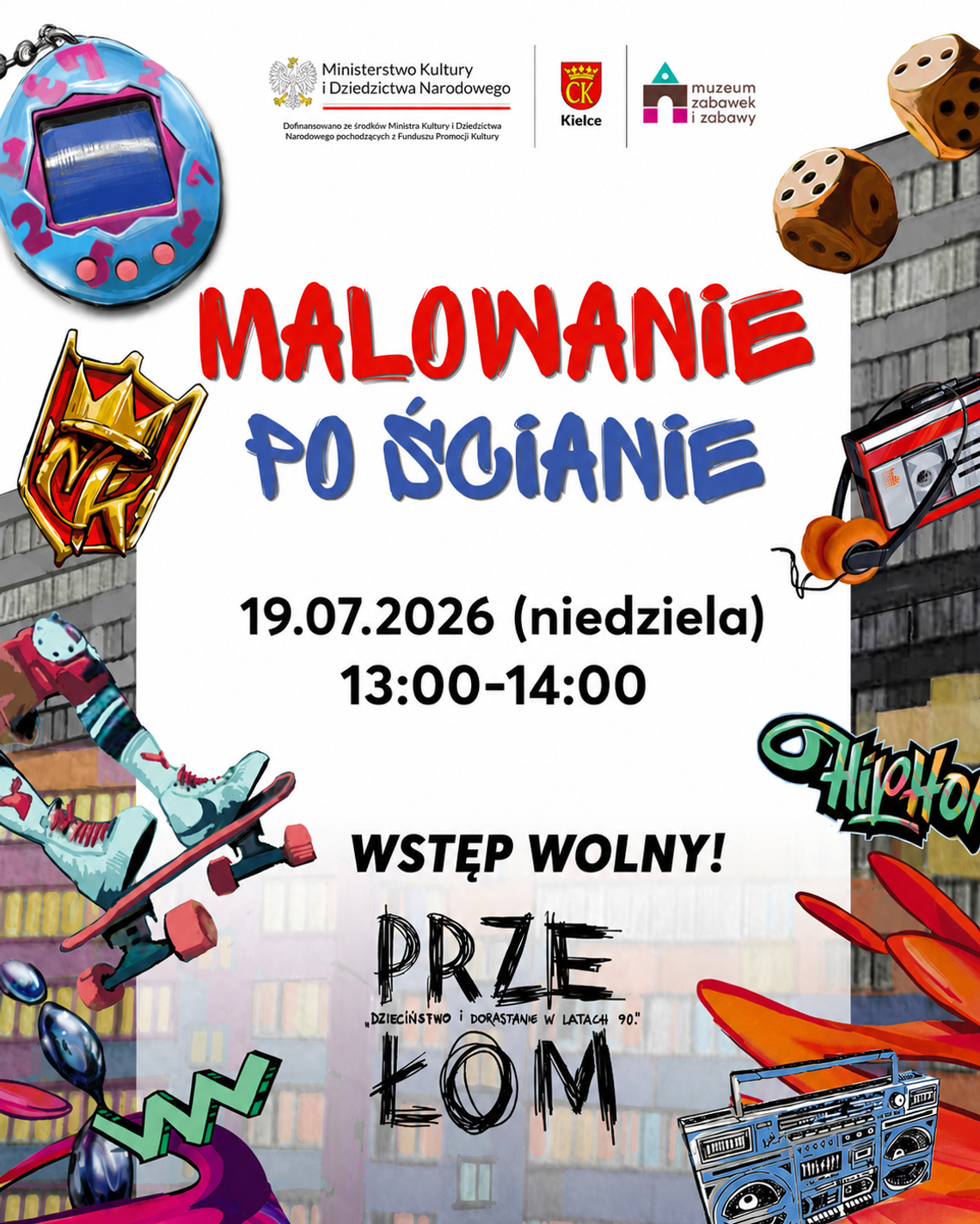 Kolor, kreatywność i dobra zabawa. Rodzinne warsztaty graffiti w Muzeum Zabawek i Zabawy w Kielcach Kolor, kreatywność i dobra zabawa. Rodzinne warsztaty graffiti w Muzeum Zabawek i Zabawy w Kielcach