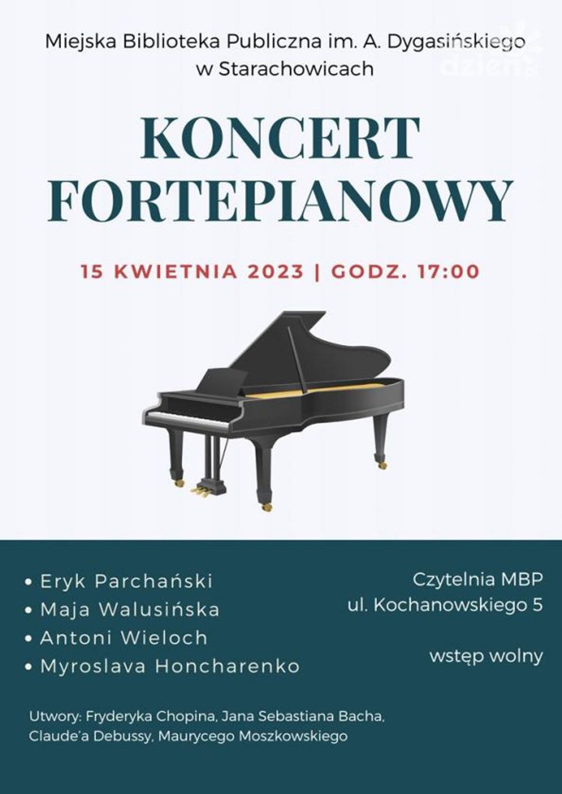 Koncert fortepianowy w starachowickiej bibliotece 