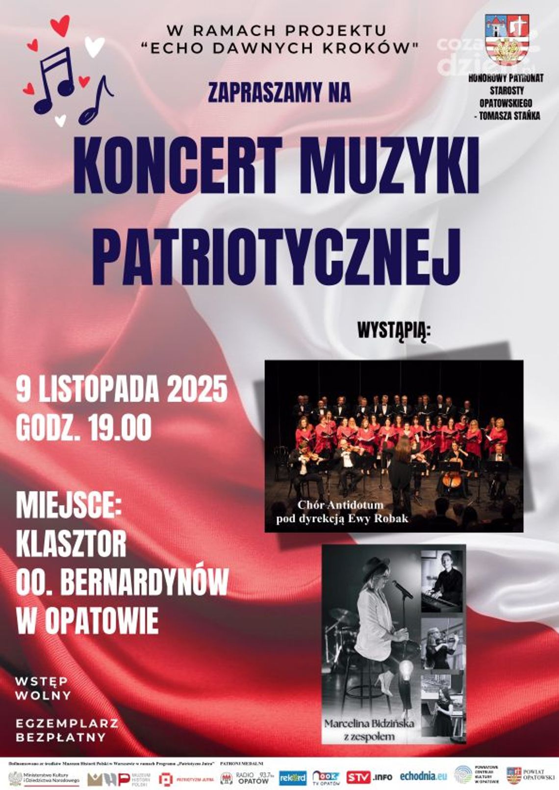 Koncert muzyki patriotycznej odbędzie się w Opatowie Koncert muzyki patriotycznej odbędzie się w Opatowie