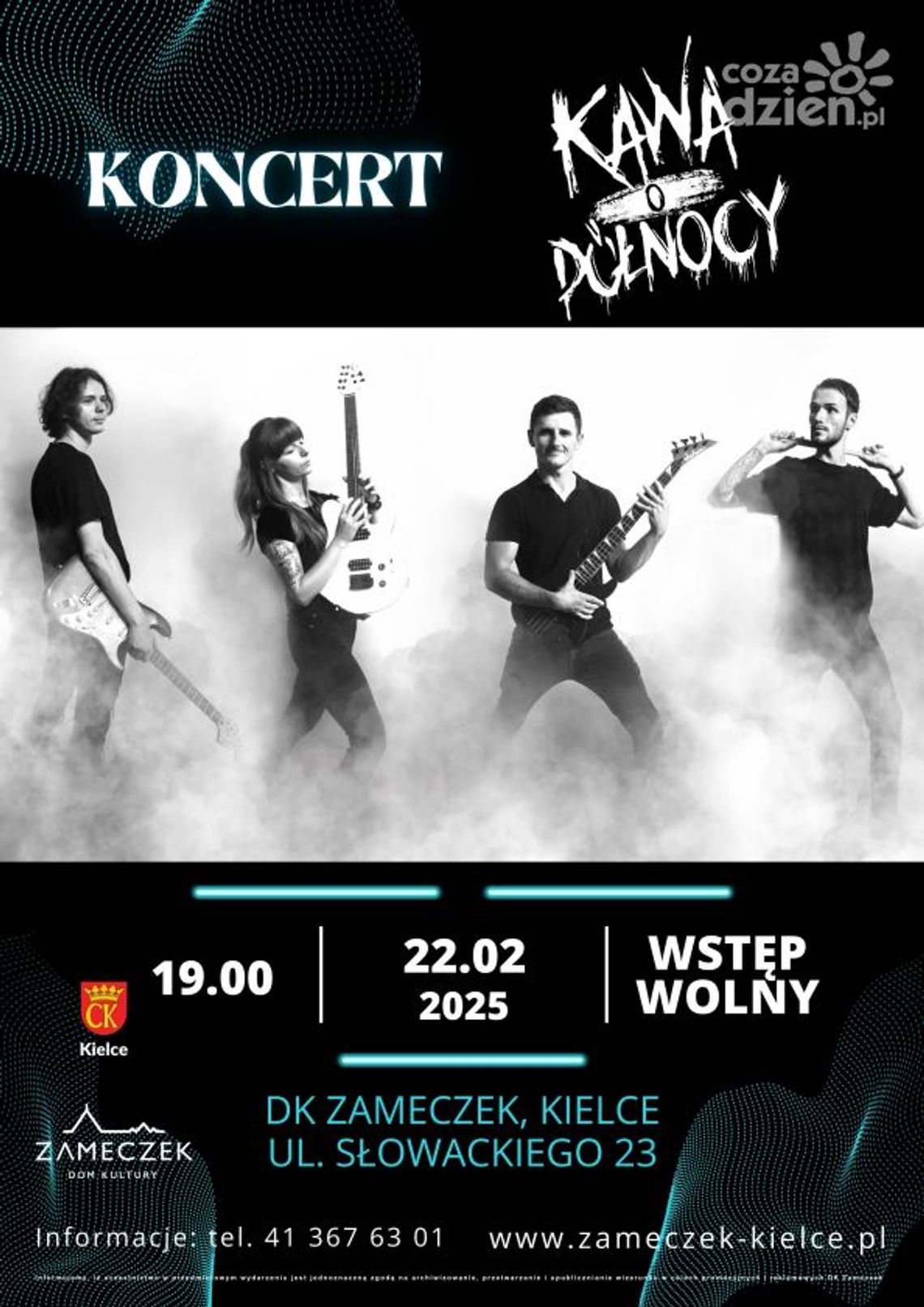 Koncert zespołu Kawa o Północy w Domu Kultury Zameczek Koncert zespołu Kawa o Północy w Domu Kultury Zameczek
