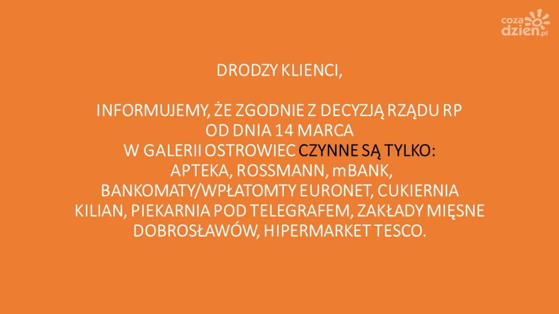 Koronawirus. Ograniczenia w funkcjonowaniu centrum handlowego