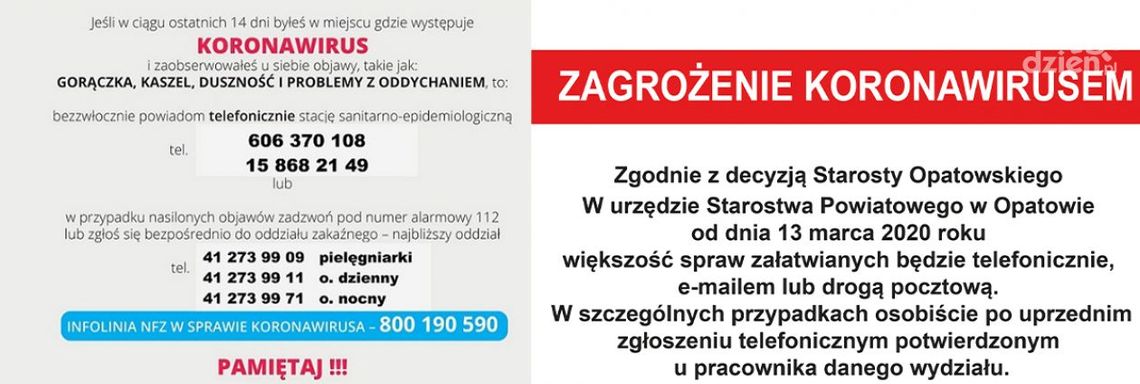 Koronawirus. Zarządzenie starosty opatowskiego Koronawirus. Zarządzenie starosty opatowskiego