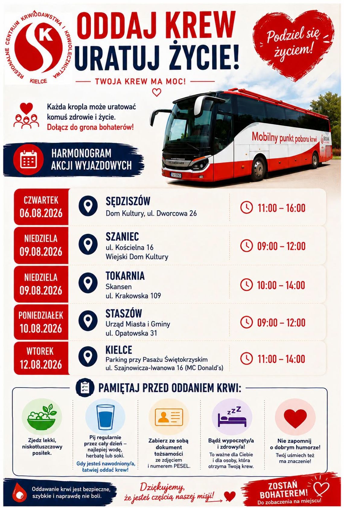 Krwiobus ponownie wyrusza w trasę po regionie