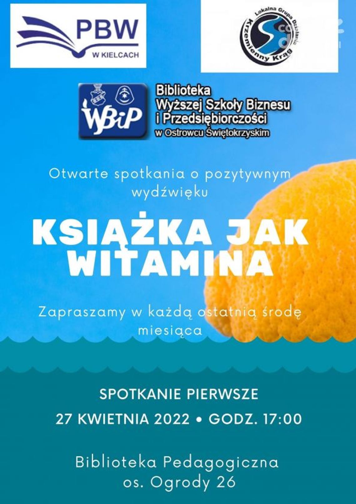 "Książka jak Witamina" - dziś inauguracja ciekawych spotkań "Książka jak Witamina" - dziś inauguracja ciekawych spotkań