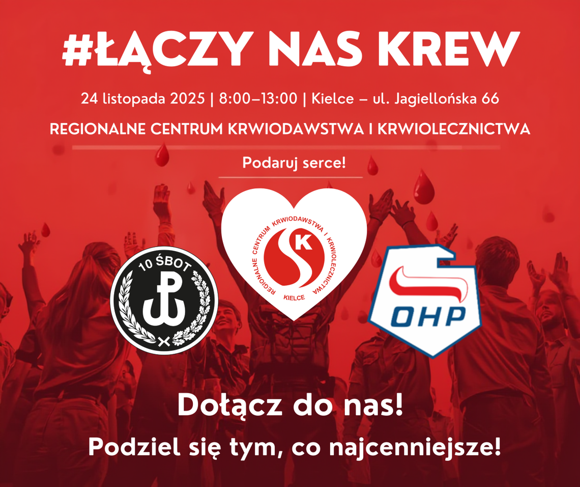 „Łączy nas krew” – akcja krwiodawstwa w Kielcach już 24 listopada „Łączy nas krew” – akcja krwiodawstwa w Kielcach już 24 listopada