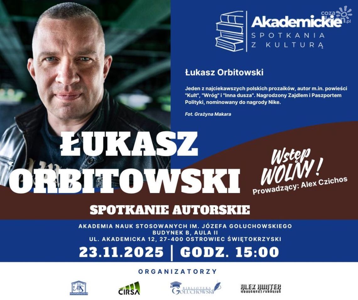 Łukasz Orbitowski spotka się z czytelnikami w auli ostrowieckiej uczelni Łukasz Orbitowski spotka się z czytelnikami w auli ostrowieckiej uczelni