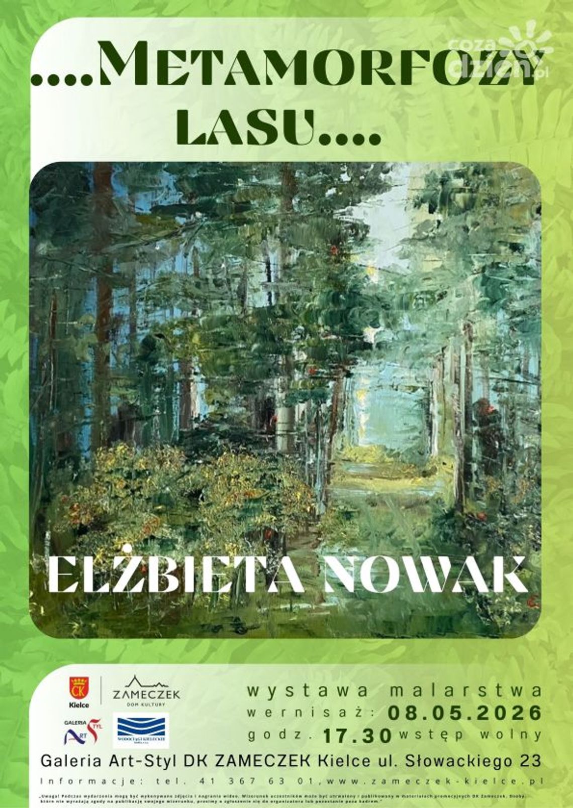 „Metamorfoza Lasu” – wystawa malarstwa Elżbiety Nowak już 8 maja „Metamorfoza Lasu” – wystawa malarstwa Elżbiety Nowak już 8 maja