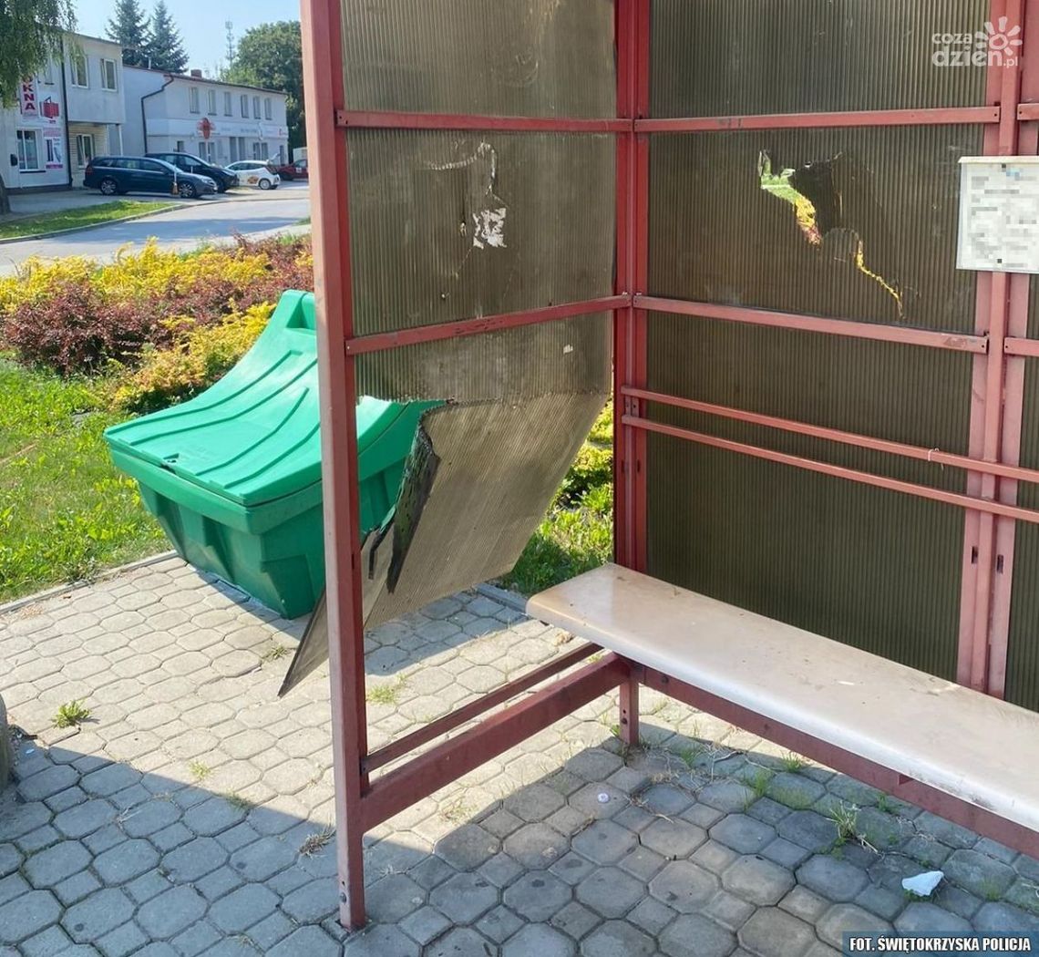 Mężczyzna dewastował przystanek w Busku-Zdroju Mężczyzna dewastował przystanek w Busku-Zdroju