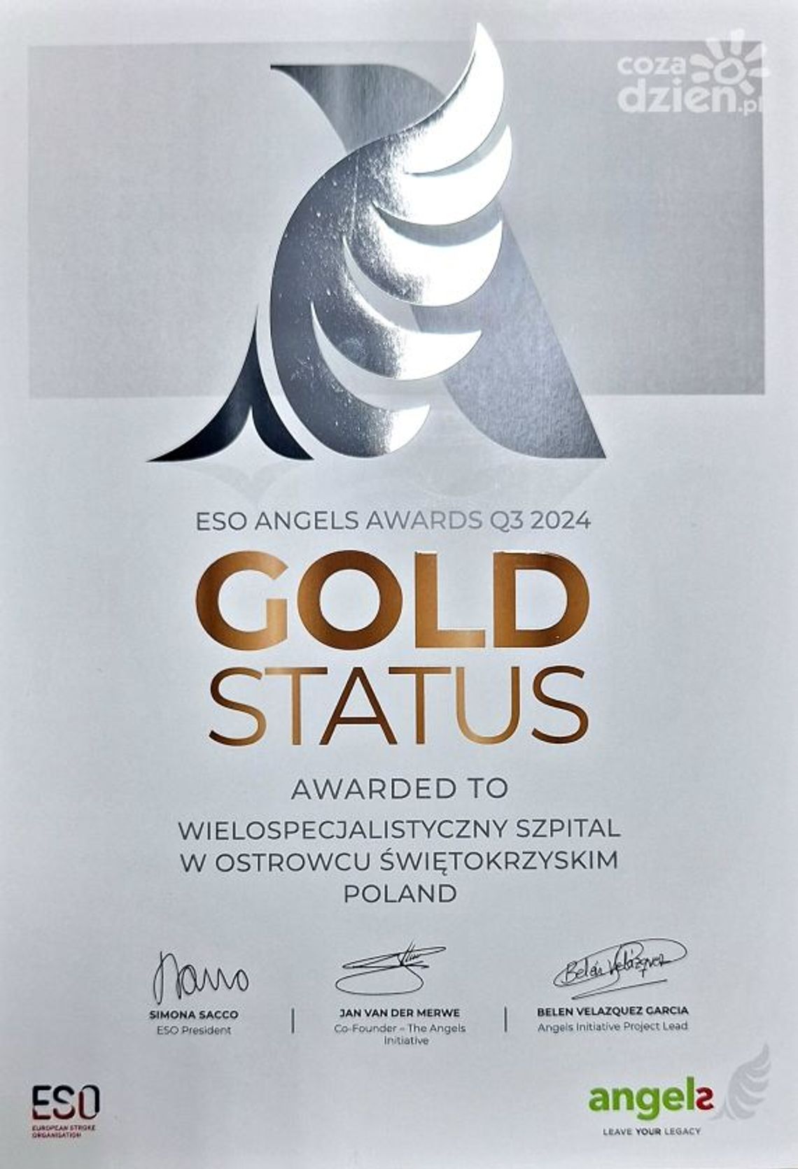 Międzynarodowy certyfikat dla oddziału udarowego ostrowieckiego szpitala Międzynarodowy certyfikat dla oddziału udarowego ostrowieckiego szpitala