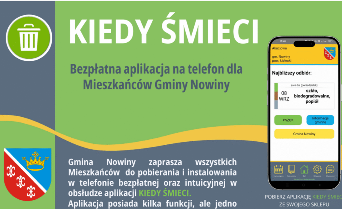 Mieszkańcy Nowin z tą aplikacją nie zapomną o wywozie śmieci Mieszkańcy Nowin z tą aplikacją nie zapomną o wywozie śmieci