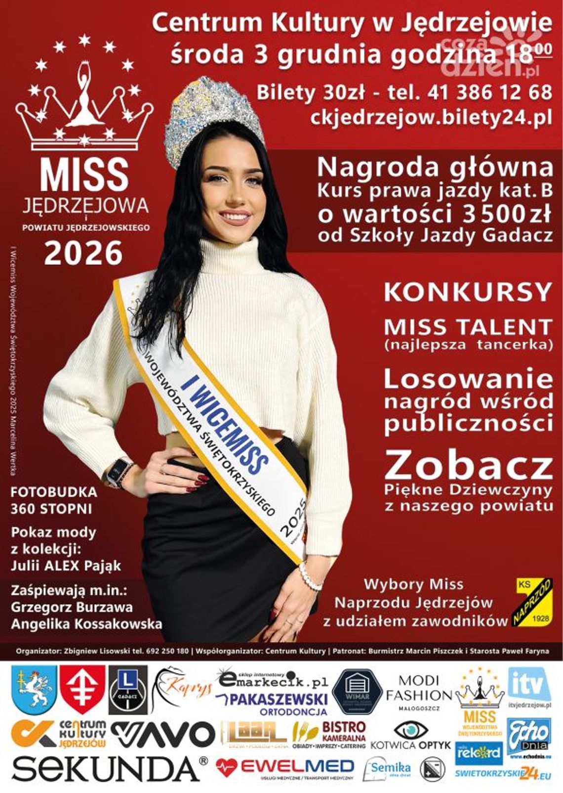 Miss Jędrzejowa i Powiatu Jędrzejowskiego 2026 – wielki finał już 3 grudnia Miss Jędrzejowa i Powiatu Jędrzejowskiego 2026 – wielki finał już 3 grudnia
