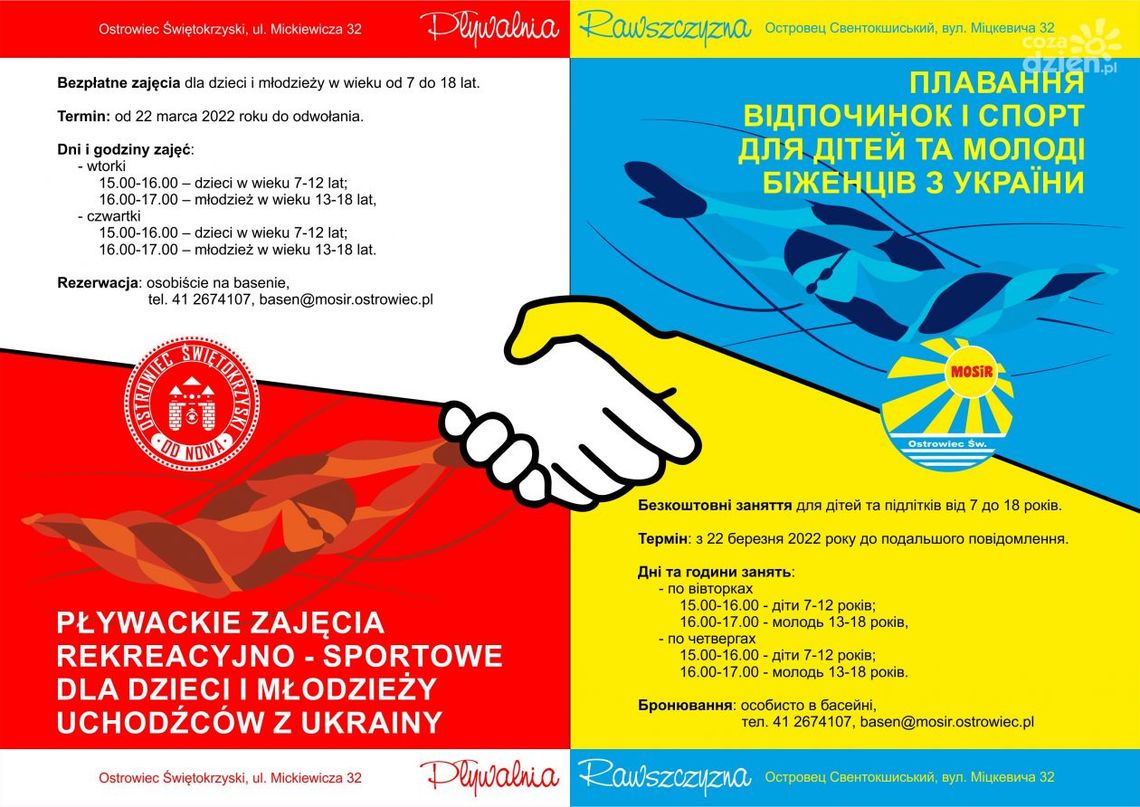 MOSiR dla dzieci z Ukrainy
MOSiR dla dzieci z Ukrainy