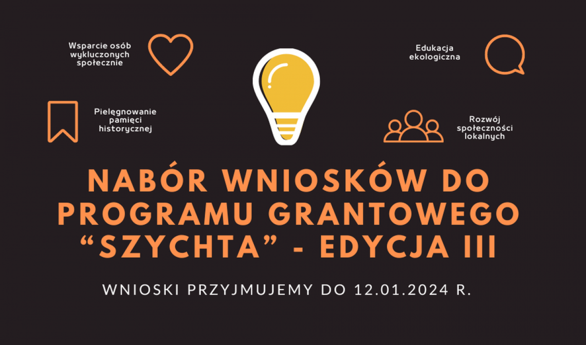 Nabór wniosków do programu grantowego "Szychta" – edycja III Nabór wniosków do programu grantowego "Szychta" – edycja III