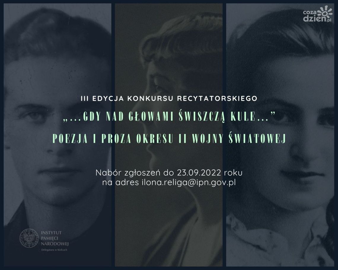 Nabór zgłoszeń do III konkursu recytatorskiego „…gdy nad głowami świszczą kule…” Nabór zgłoszeń do III konkursu recytatorskiego „…gdy nad głowami świszczą kule…”