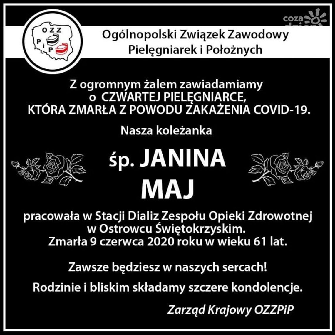 Nie żyje pielęgniarka zarażona koronawirusem 