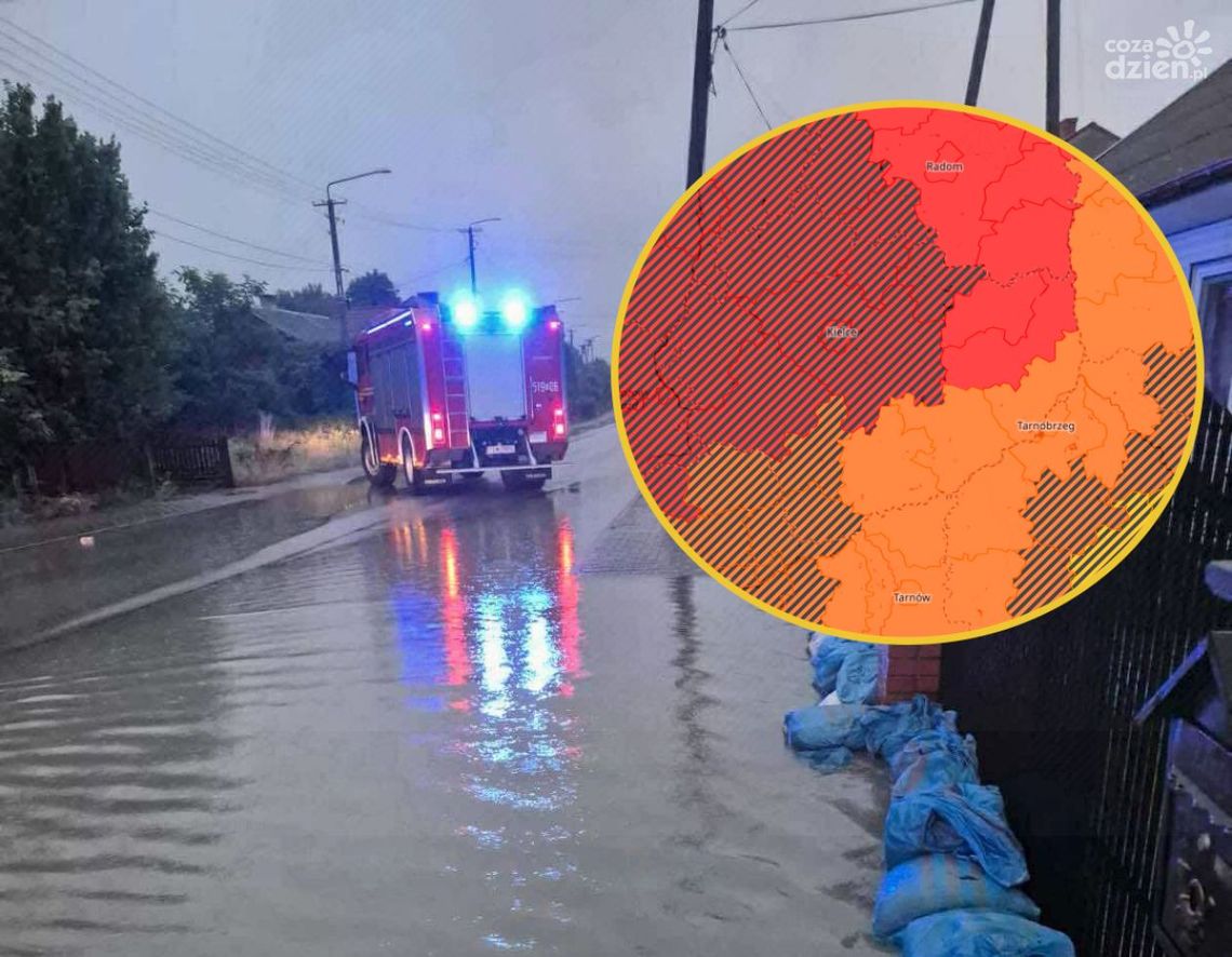 Niż genueński nad Świętokrzyskiem. Raport na bieżąco: intensywne ulewy, burze i ewakuacje harcerzy