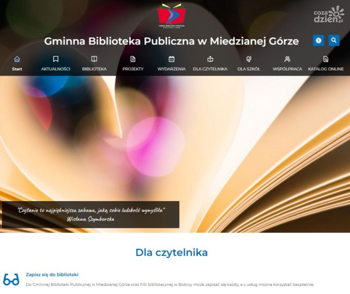 Nowa strona internetowa i nowe możliwości w Gminnej Bibliotece Publicznej w Miedzianej Górze! Nowa strona internetowa i nowe możliwości w Gminnej Bibliotece Publicznej w Miedzianej Górze!