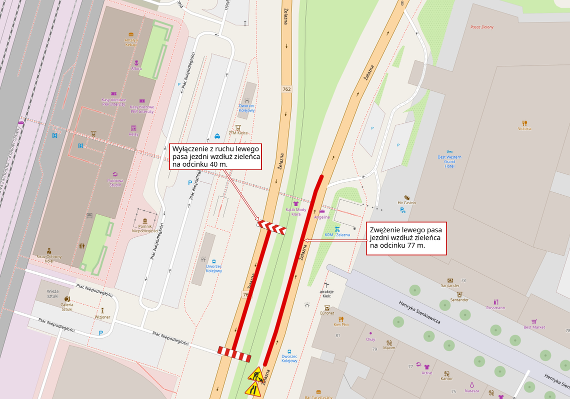 Od 8 stycznia czasowe utrudnienia na ul. Żelaznej Od 8 stycznia czasowe utrudnienia na ul. Żelaznej