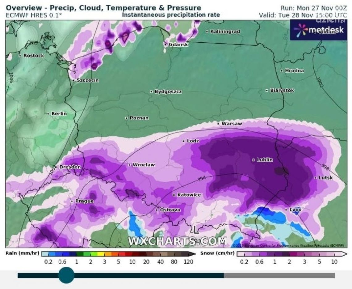 Oliver zaatakuje. We wtorek czeka nas 10 cm białego puchu Oliver zaatakuje. We wtorek czeka nas 10 cm białego puchu