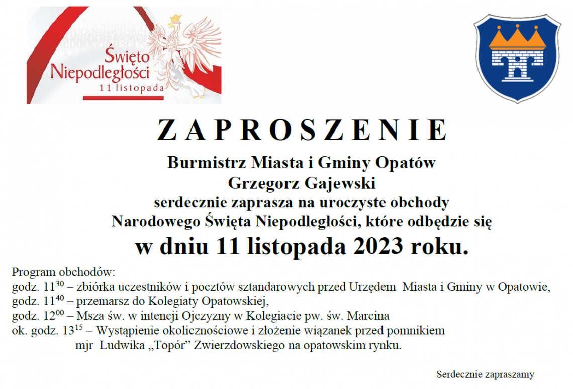 Opatów Święto Niepodległości będzie obchodził przez dwa dni Opatów Święto Niepodległości będzie obchodził przez dwa dni