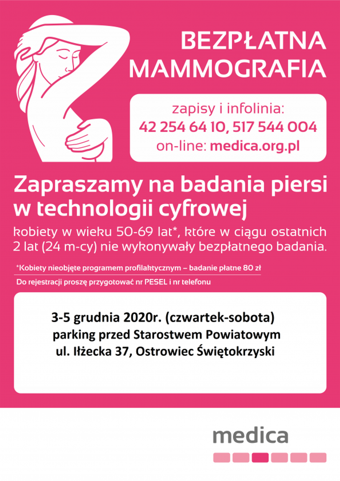 Ostatnia w tym roku szansa na bezpłatną mammografię