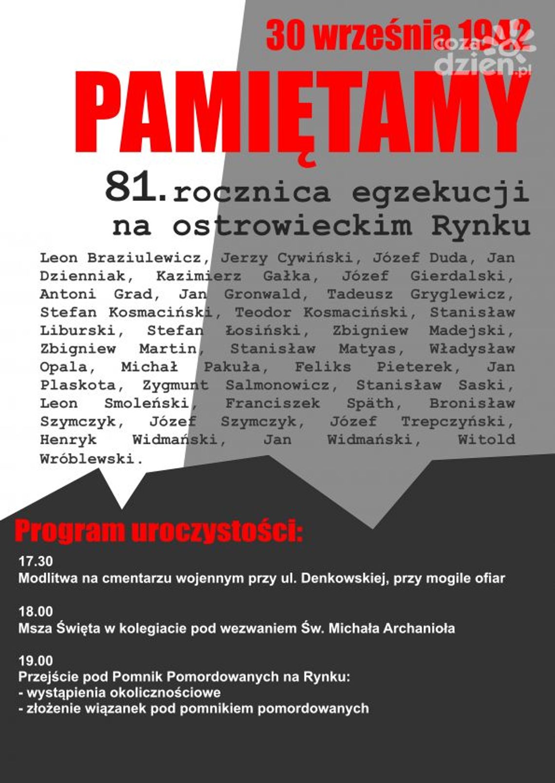 Ostrowiec pamięta. Rocznica egzekucji na Rynku