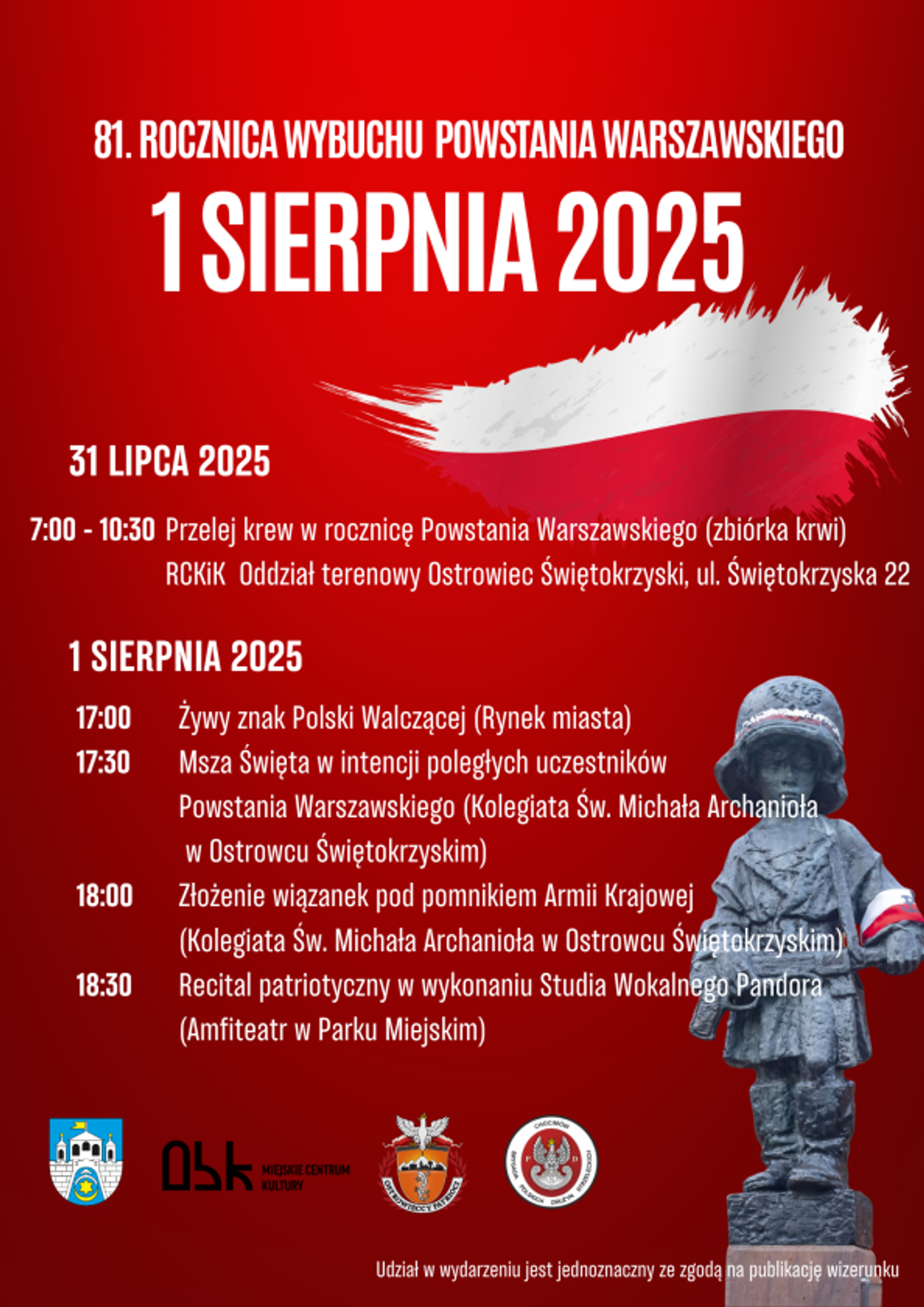 Ostrowiec upamiętni rocznicę wybuchu Powstania Warszawskiego Ostrowiec upamiętni rocznicę wybuchu Powstania Warszawskiego