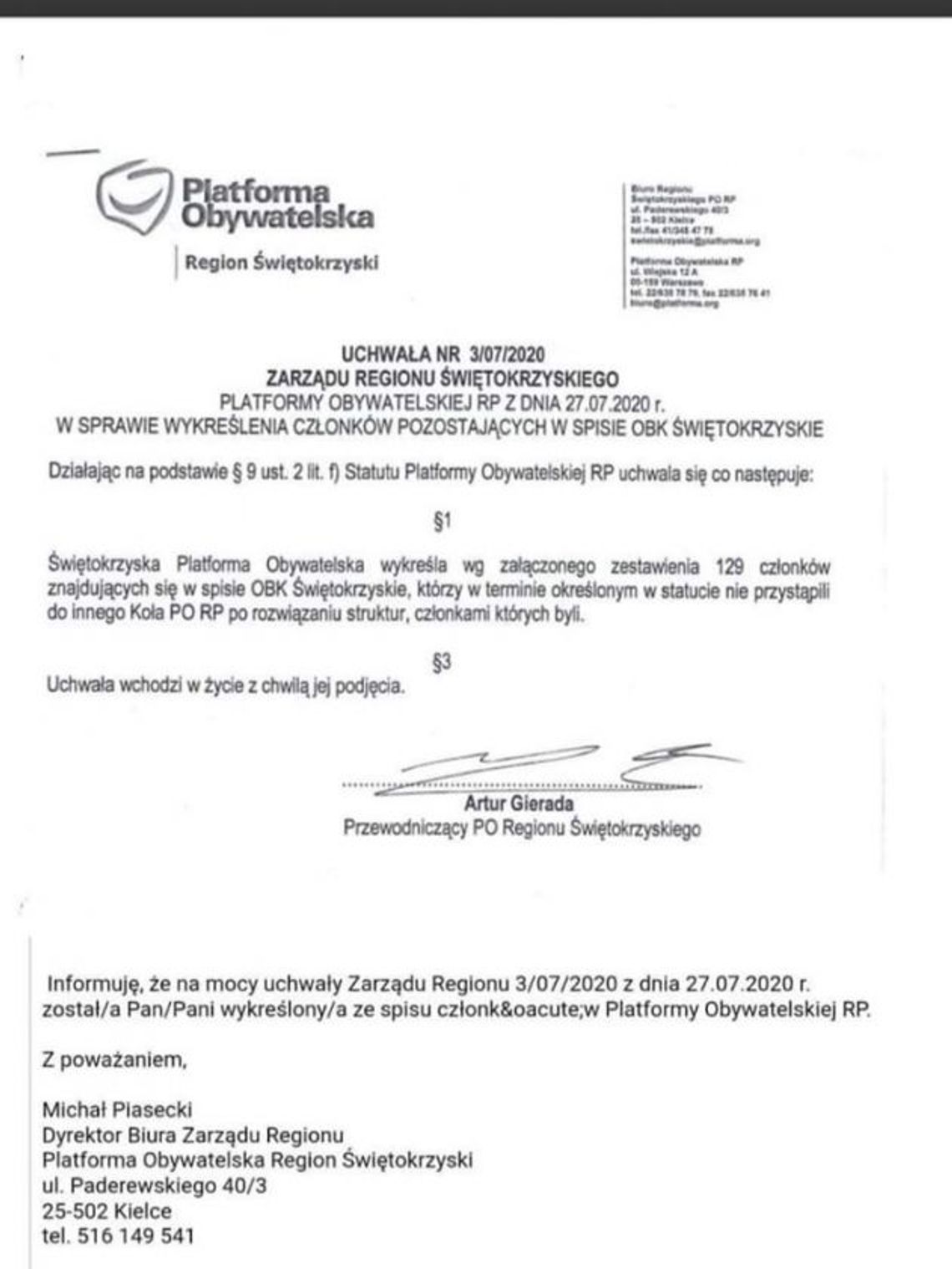 Ostrowiecka PO kurczy się – 129 osób utraciło status członka partii Ostrowiecka PO kurczy się – 129 osób utraciło status członka partii