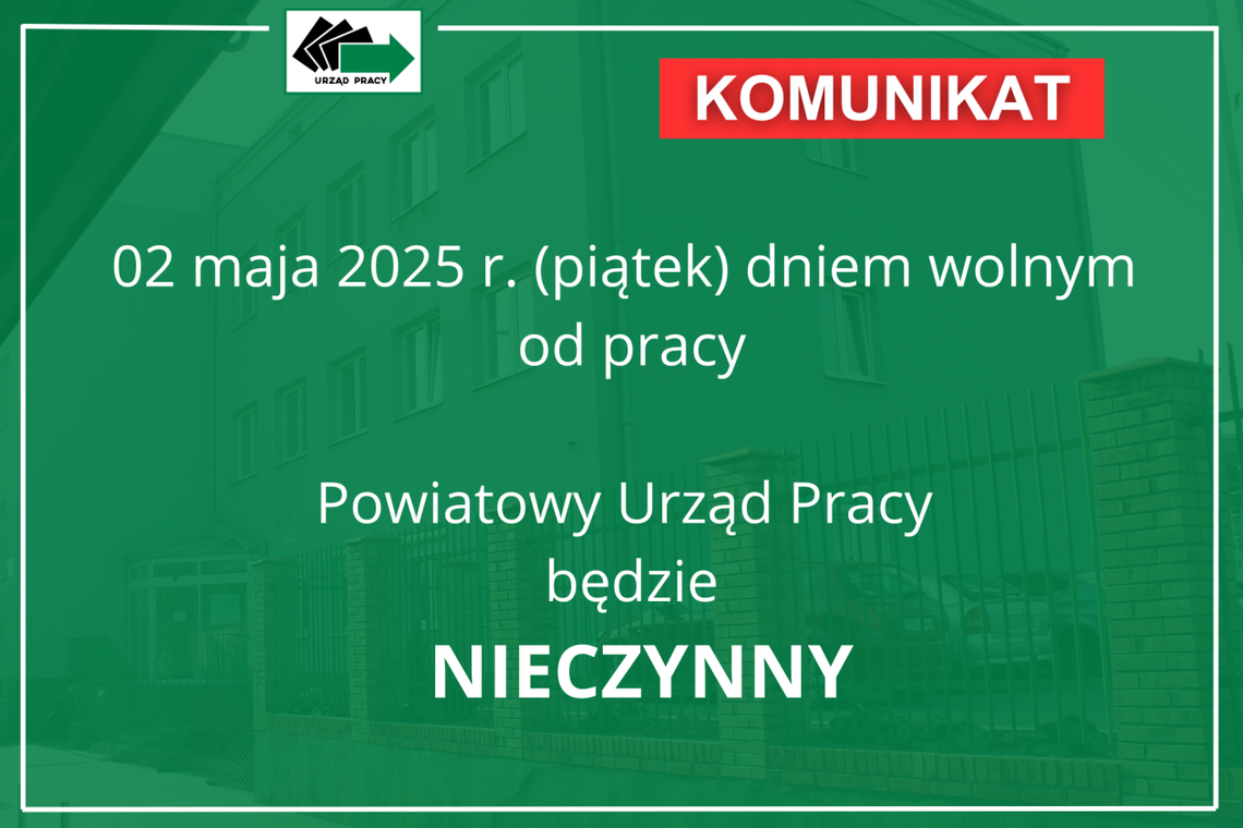 Ostrowiecki PUP 2 maja będzie nieczynny
