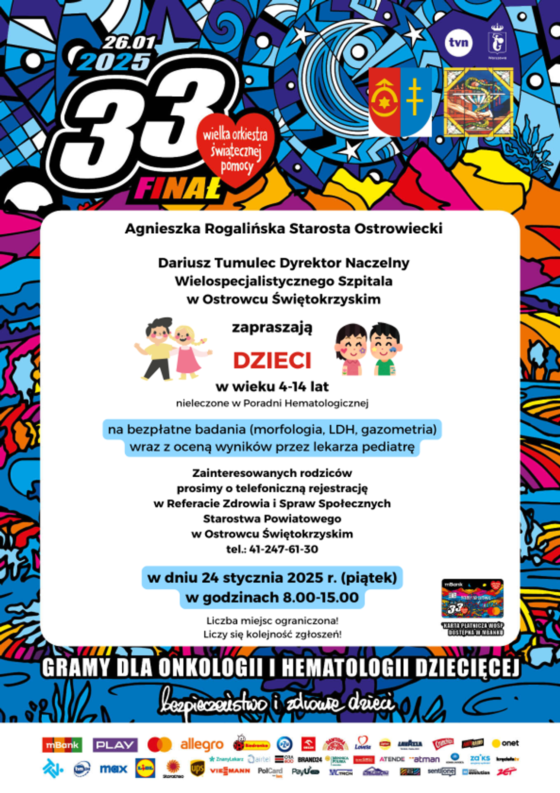Ostrowiecki szpital zaprasza na badania w ramach finału WOŚP Ostrowiecki szpital zaprasza na badania w ramach finału WOŚP