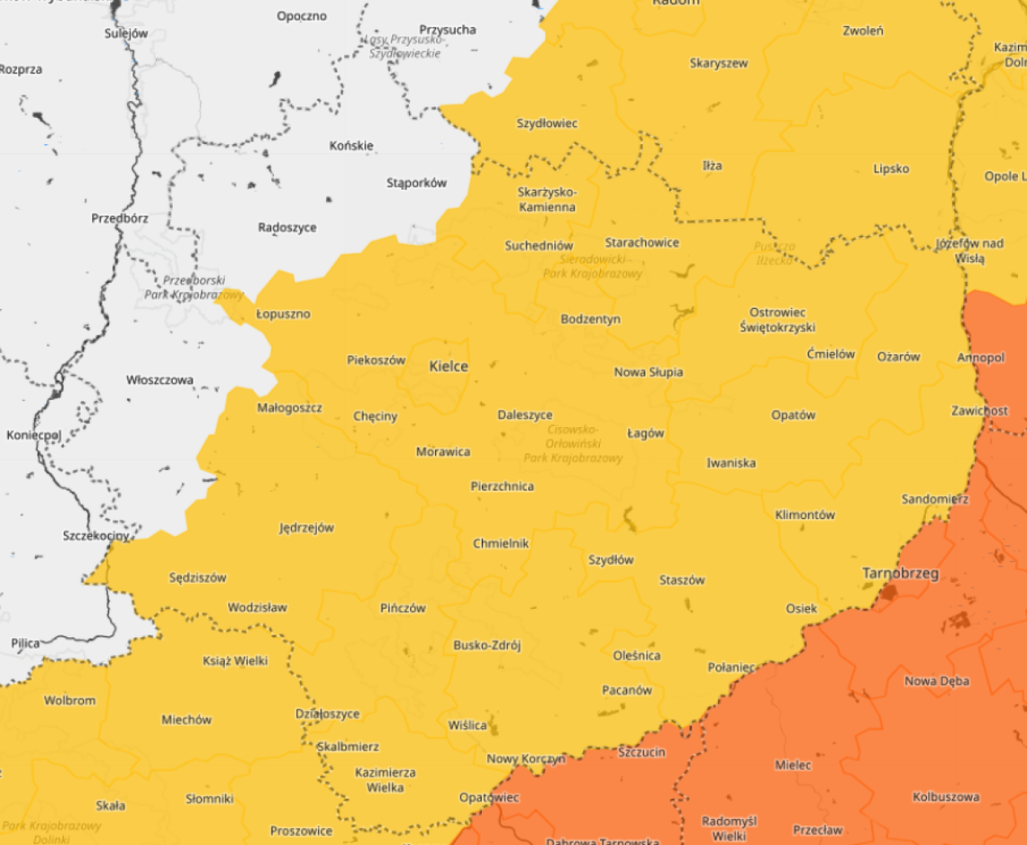 Ostrzeżenie meteorologiczne dla Kielc i regionu Ostrzeżenie meteorologiczne dla Kielc i regionu