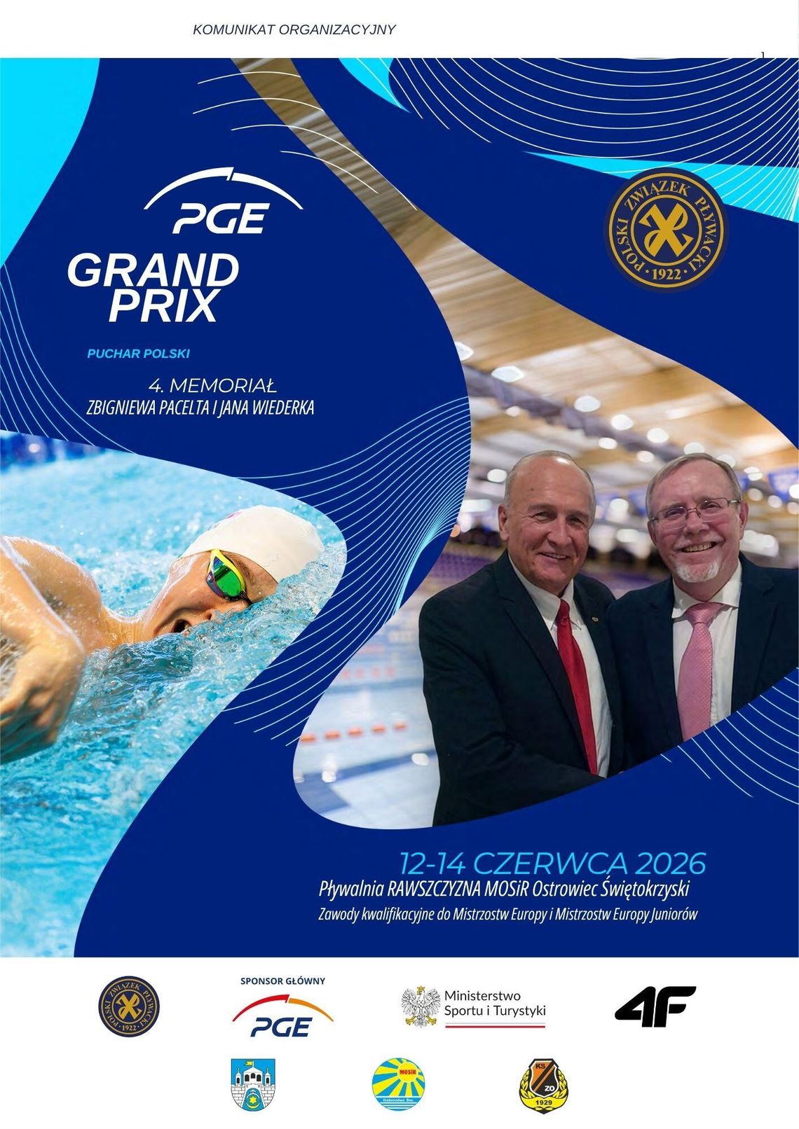 PGE Grand Prix Polski w Pływaniu 2026 – IV Memoriał Zbigniewa Pacelta i Jana Wiederka PGE Grand Prix Polski w Pływaniu 2026 – IV Memoriał Zbigniewa Pacelta i Jana Wiederka