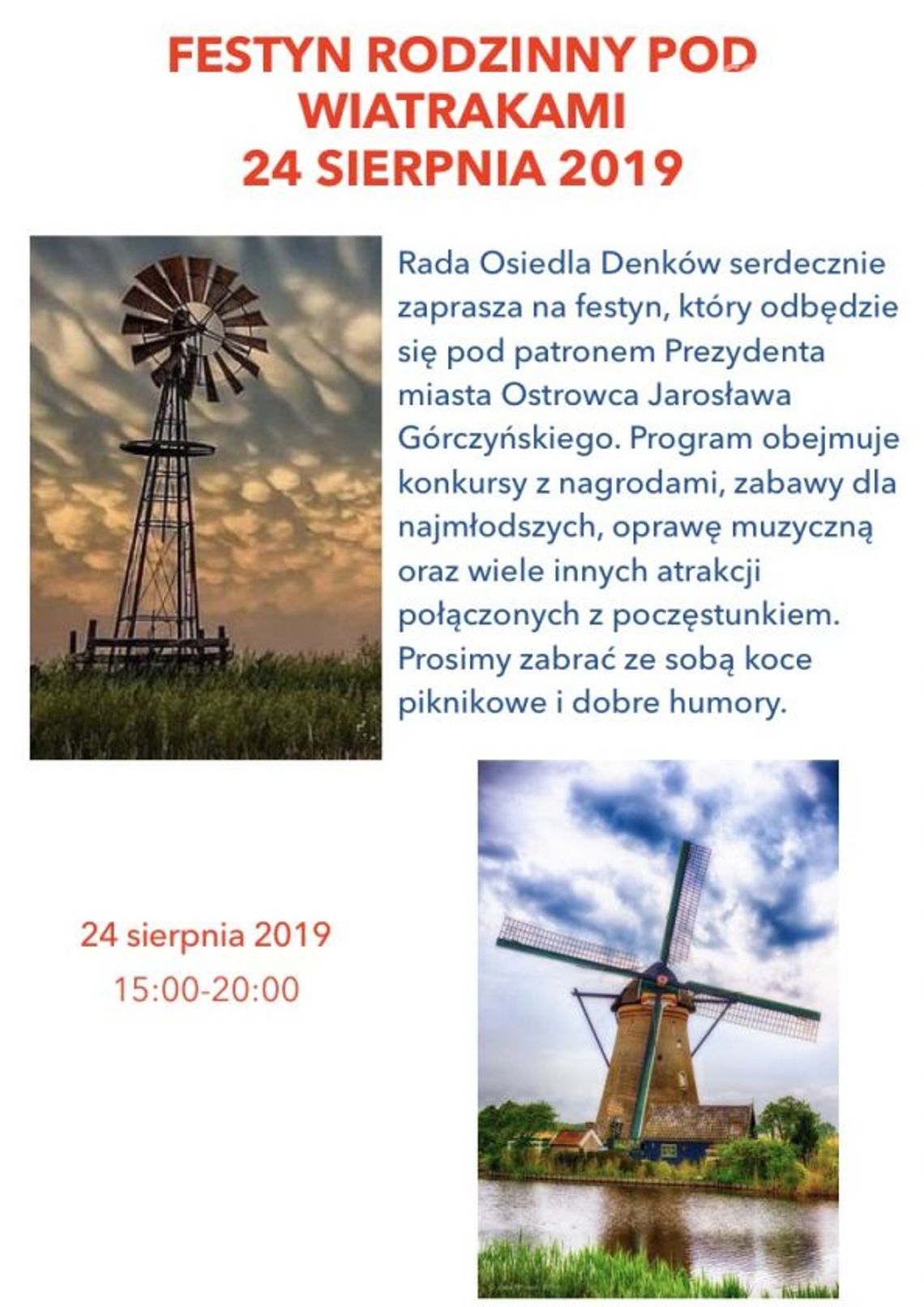 "Piknik pod wiatrakami" w Denkowie "Piknik pod wiatrakami" w Denkowie