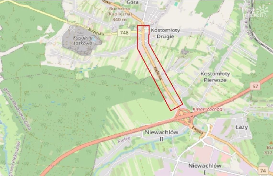 Pilny remont nawierzchni drogi krajowej 74 na wyjeździe z Kielc Pilny remont nawierzchni drogi krajowej 74 na wyjeździe z Kielc