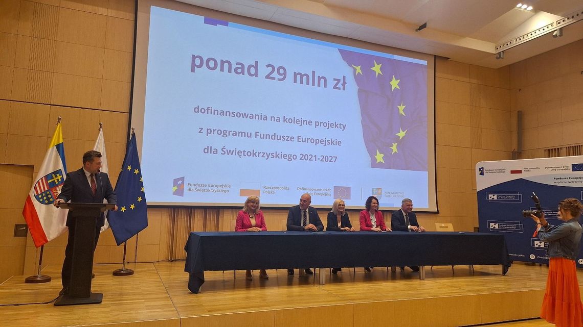 Ponad 29,6 mln zł z Funduszy Europejskich dla Świętokrzyskiego. Podpisano siedem umów na nowe inwestycje Ponad 29,6 mln zł z Funduszy Europejskich dla Świętokrzyskiego. Podpisano siedem umów na nowe inwestycje