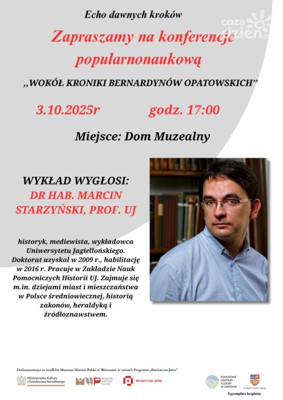 Powiatowe Centrum Kultury w Opatowie zaprasza na konferencję Wokół kroniki Bernardynów Opatowskich Powiatowe Centrum Kultury w Opatowie zaprasza na konferencję Wokół kroniki Bernardynów Opatowskich