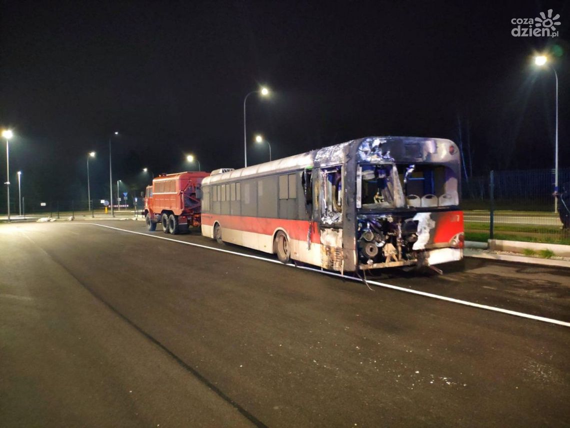 Pożar autobusu w bazie MZK Pożar autobusu w bazie MZK