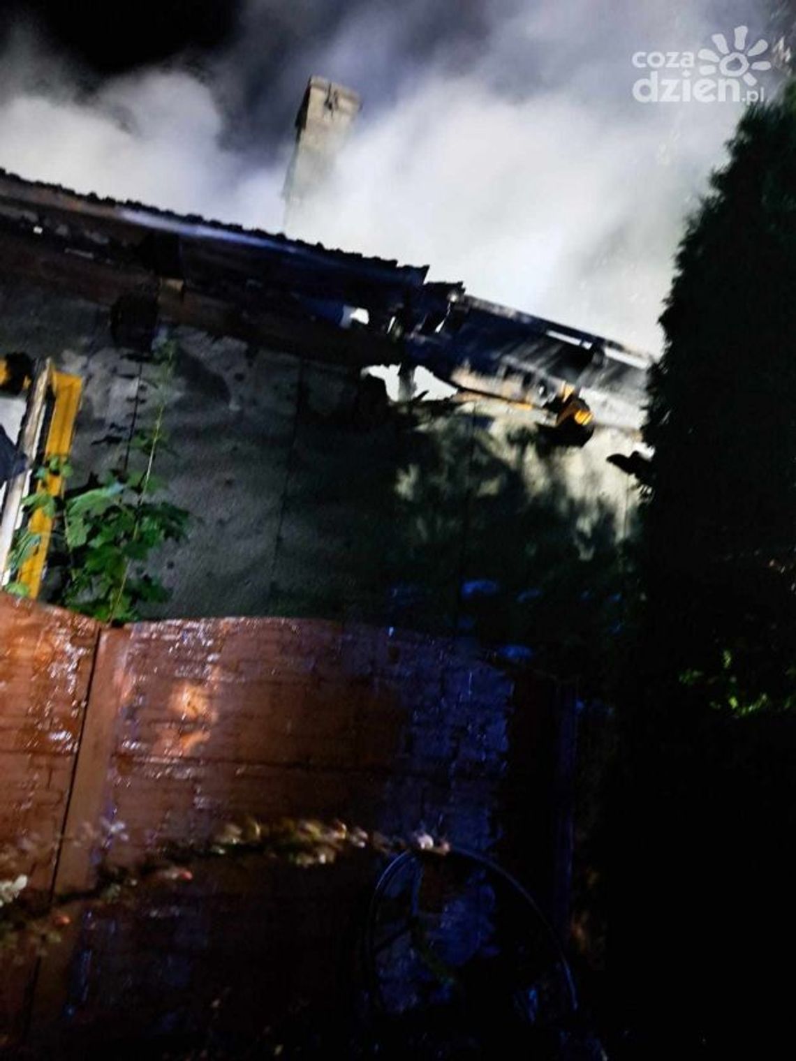 Pożar pustostanu w Kornicy