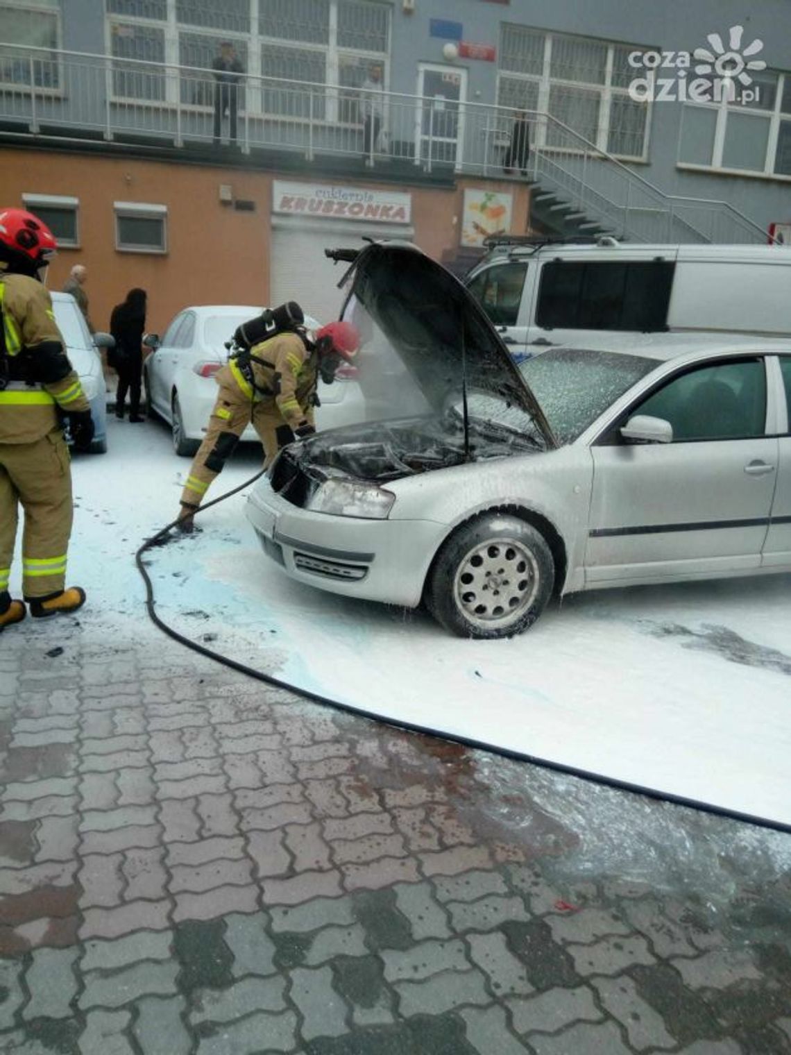 Pożar Skody na ul. Warszawskiej