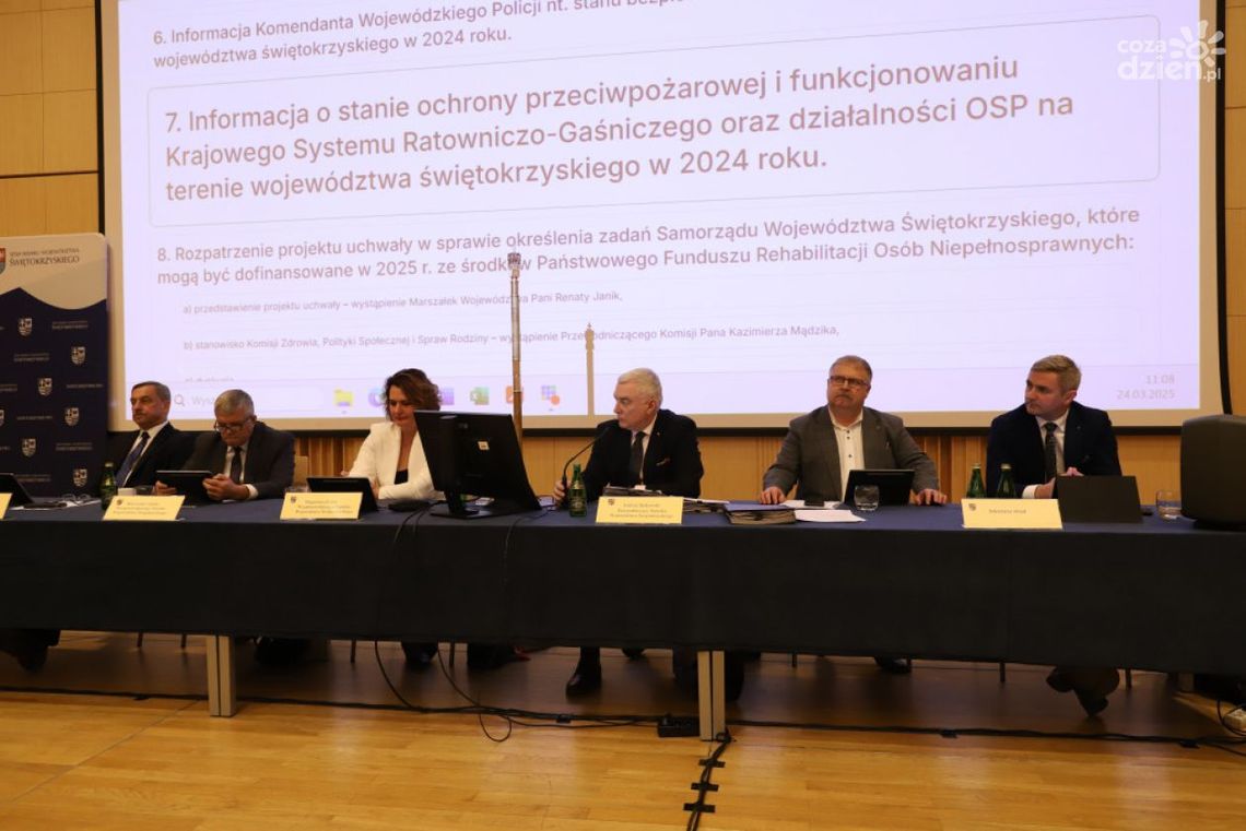 Prace konserwatorskie, bezpieczeństwo i dotacje na rzecz osób niepełnosprawnych – obrady Sejmiku Województwa Świętokrzyskiego