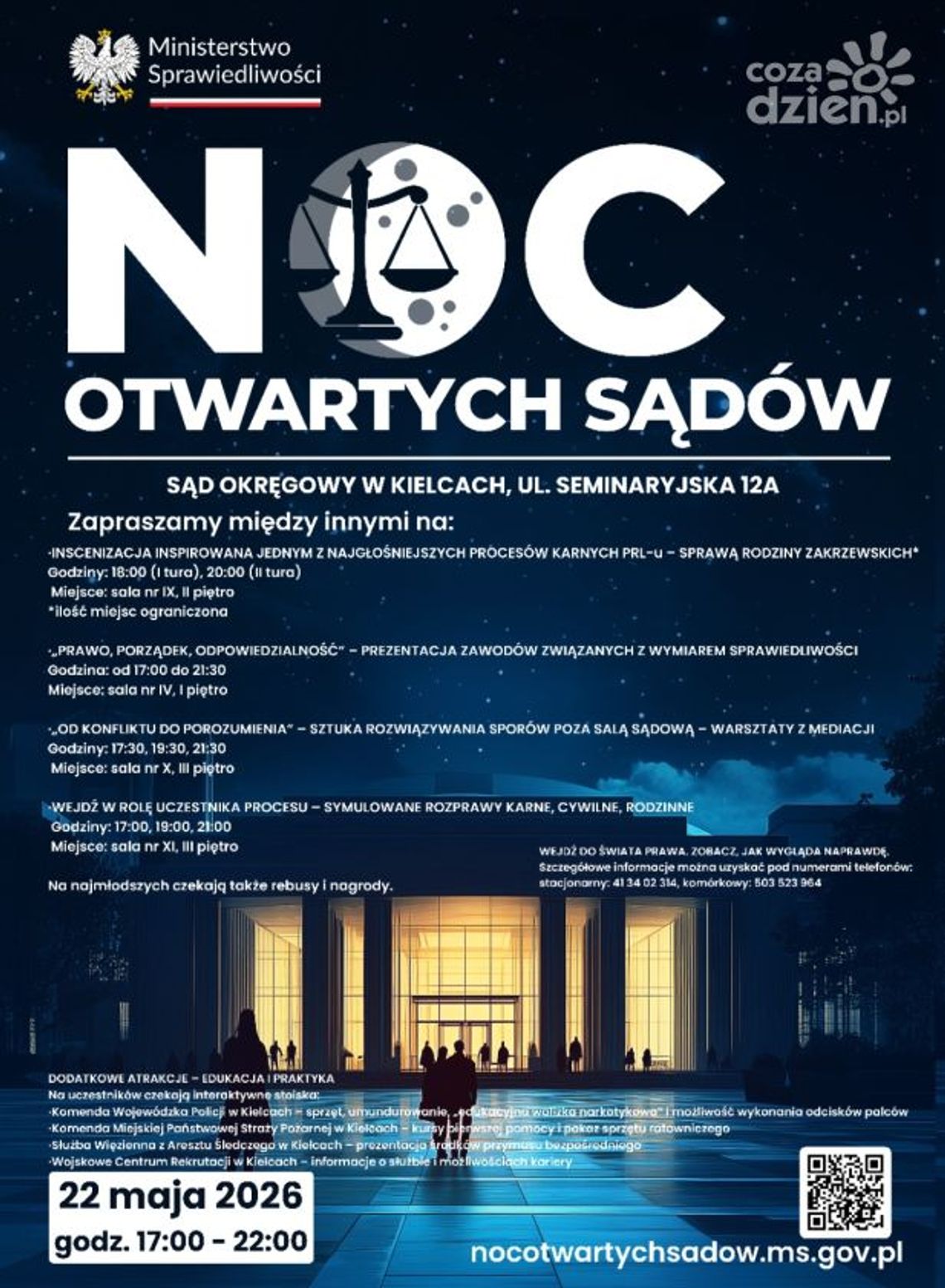 Prawo z bliska – Noc Otwartych Sądów w Kielcach zaprasza mieszkańców Prawo z bliska – Noc Otwartych Sądów w Kielcach zaprasza mieszkańców