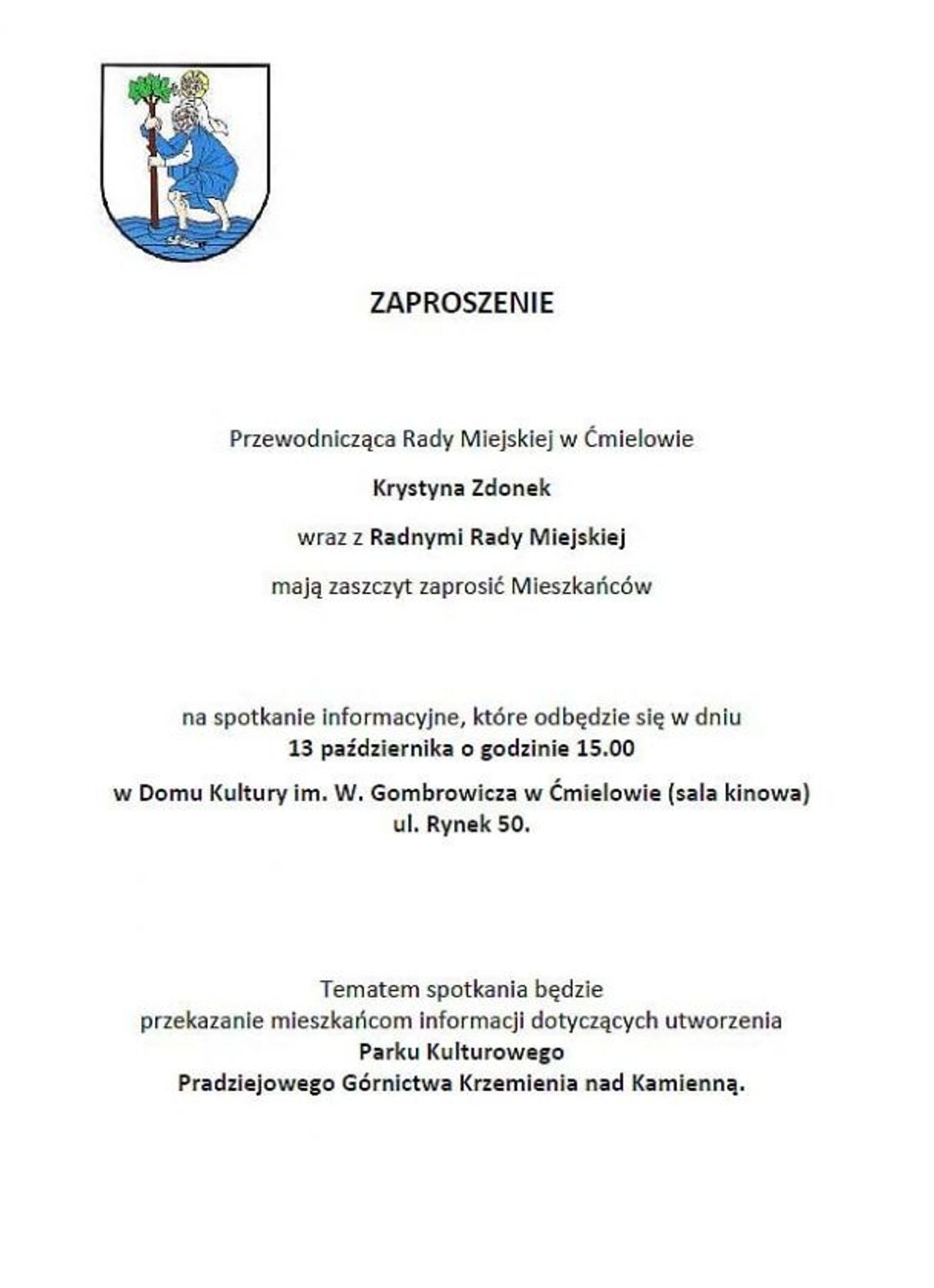 Przyjdź na spotkanie. Wyraź swój głos w sprawie granic Parku Kulturowego Przyjdź na spotkanie. Wyraź swój głos w sprawie granic Parku Kulturowego