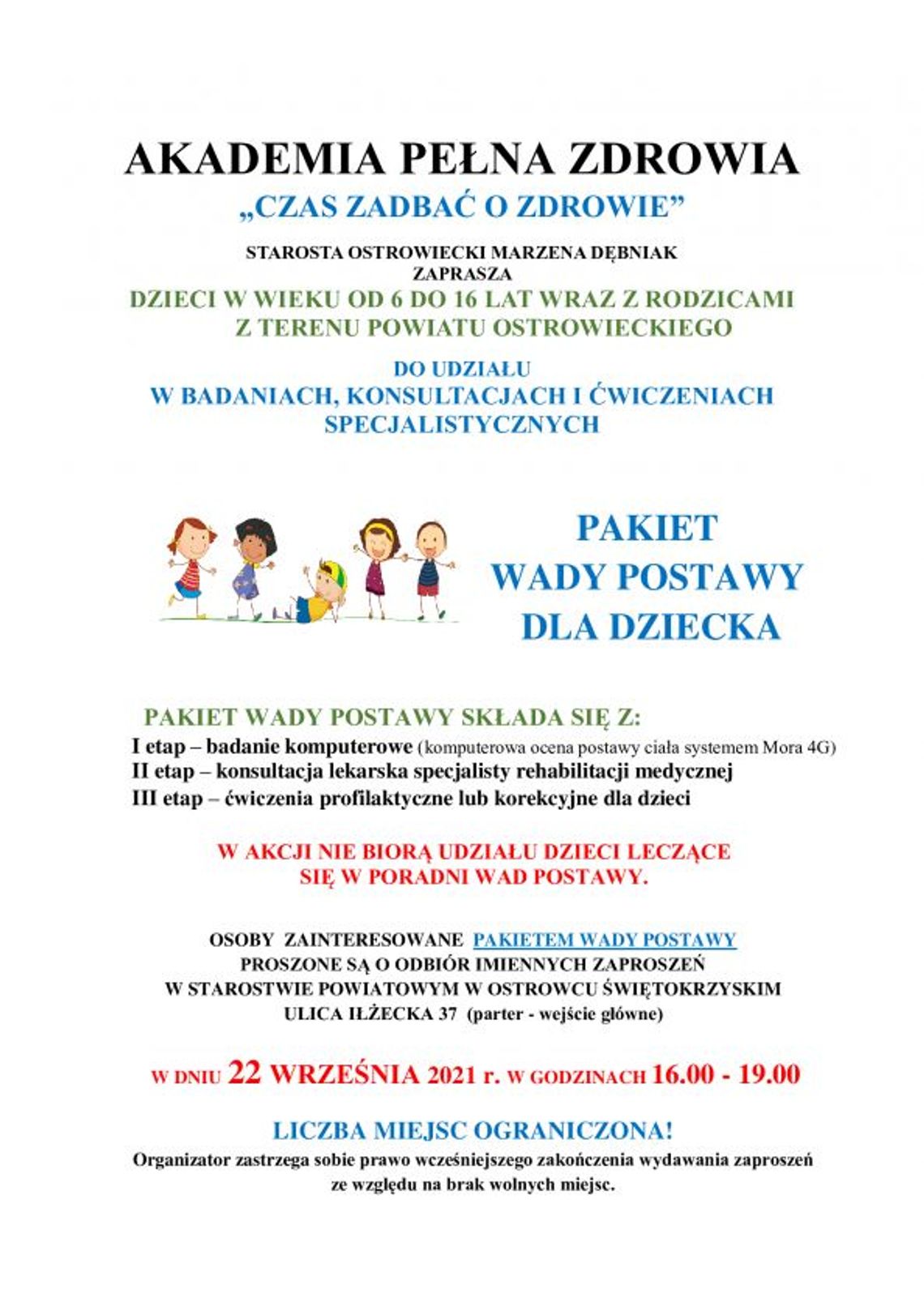 Rodzicu nie czekaj! Umów swoje dziecko na badania
Rodzicu nie czekaj! Umów swoje dziecko na badania