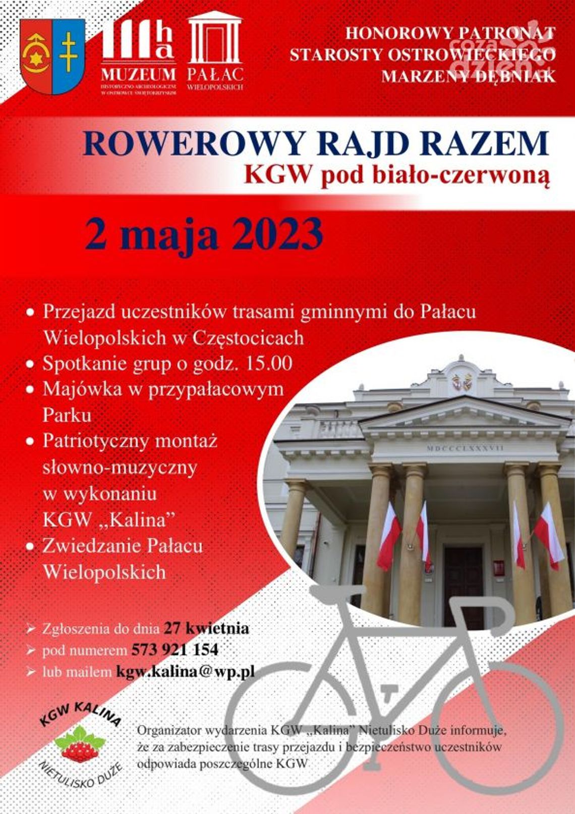 Rowerem z biało-czerwoną Rowerem z biało-czerwoną